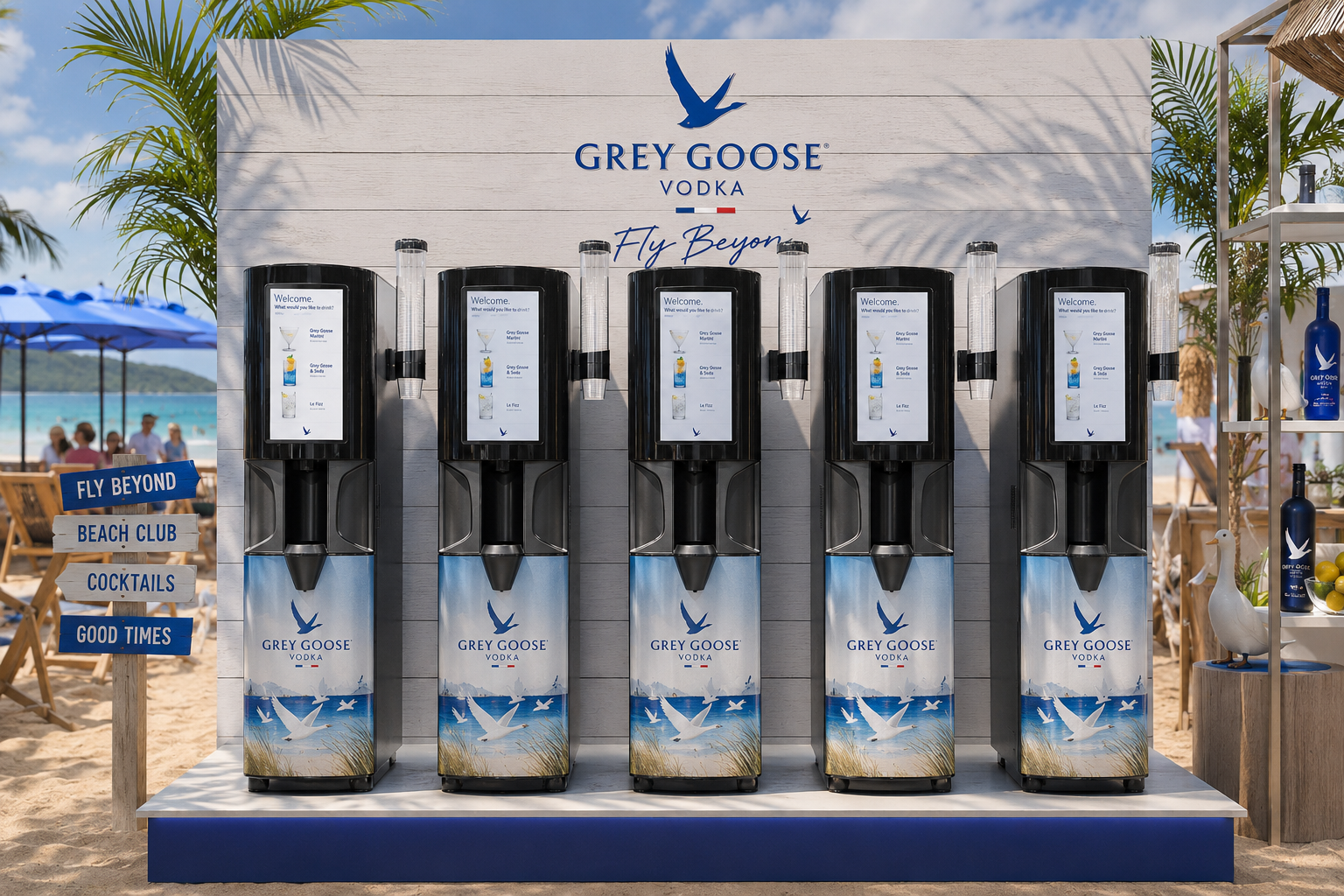 Branded cocktail activation featuring Sylf dispenser service