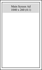 Main screen advertising placement preview